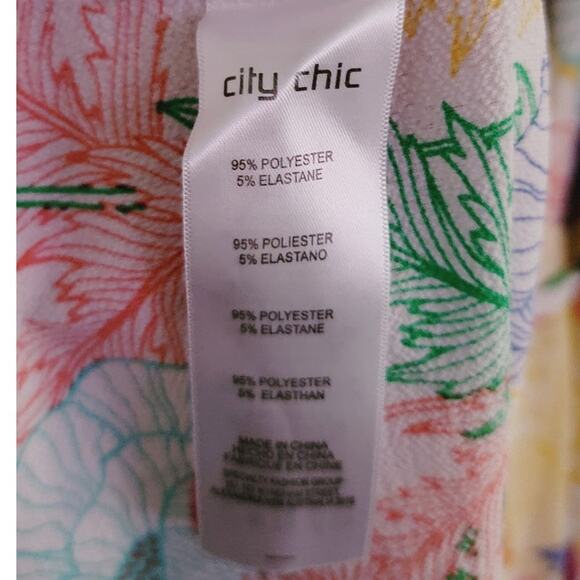 City Chic Etched Poppy Floral Print Wrap Dress Plus Large 20 - Picture 5 of 9